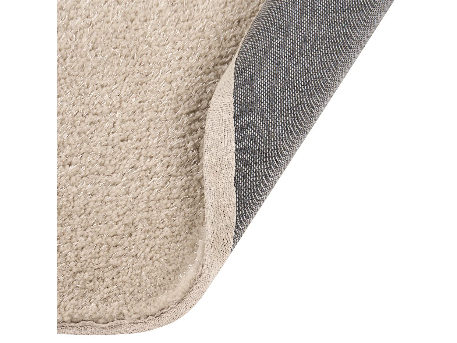 Tapis rond en tissu beige clair DEMRE