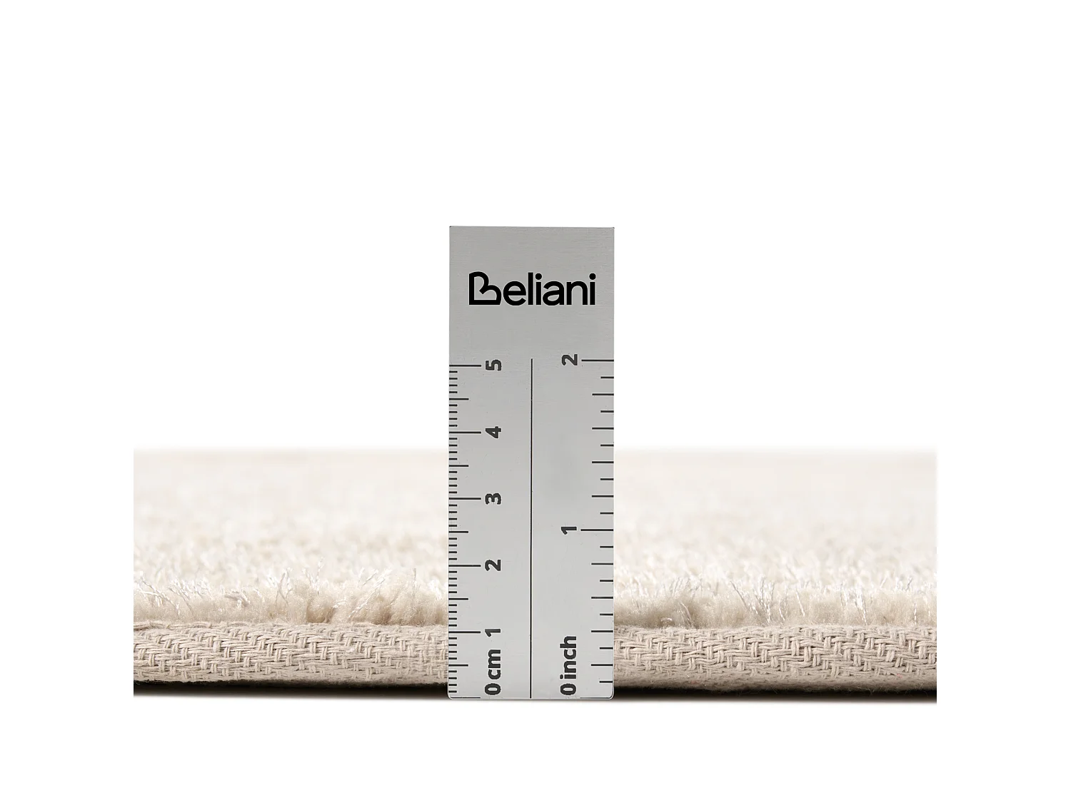 Tapis rond en tissu beige clair DEMRE