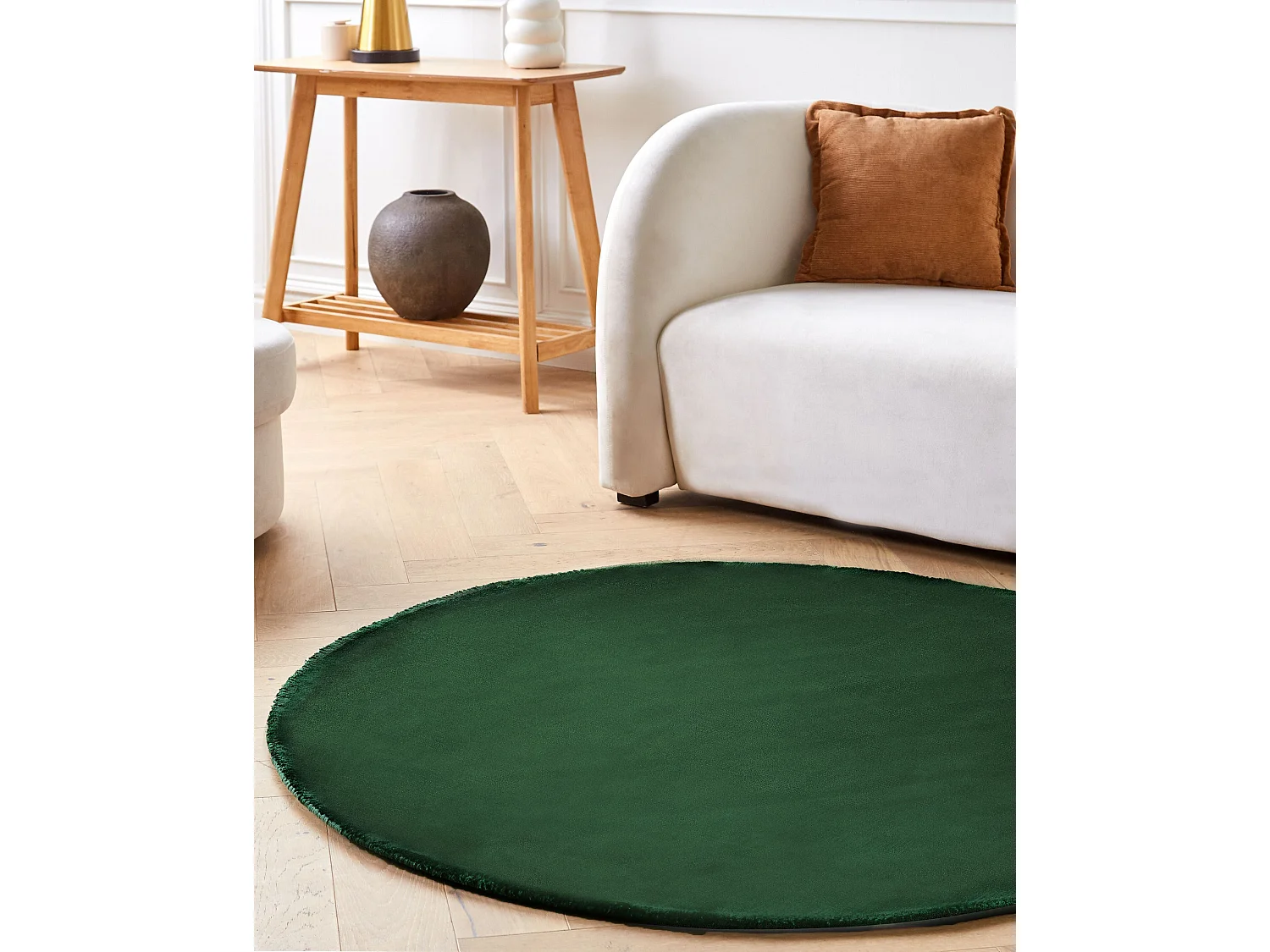 Tapete redondo em viscose verde ø 140 cm GESI II