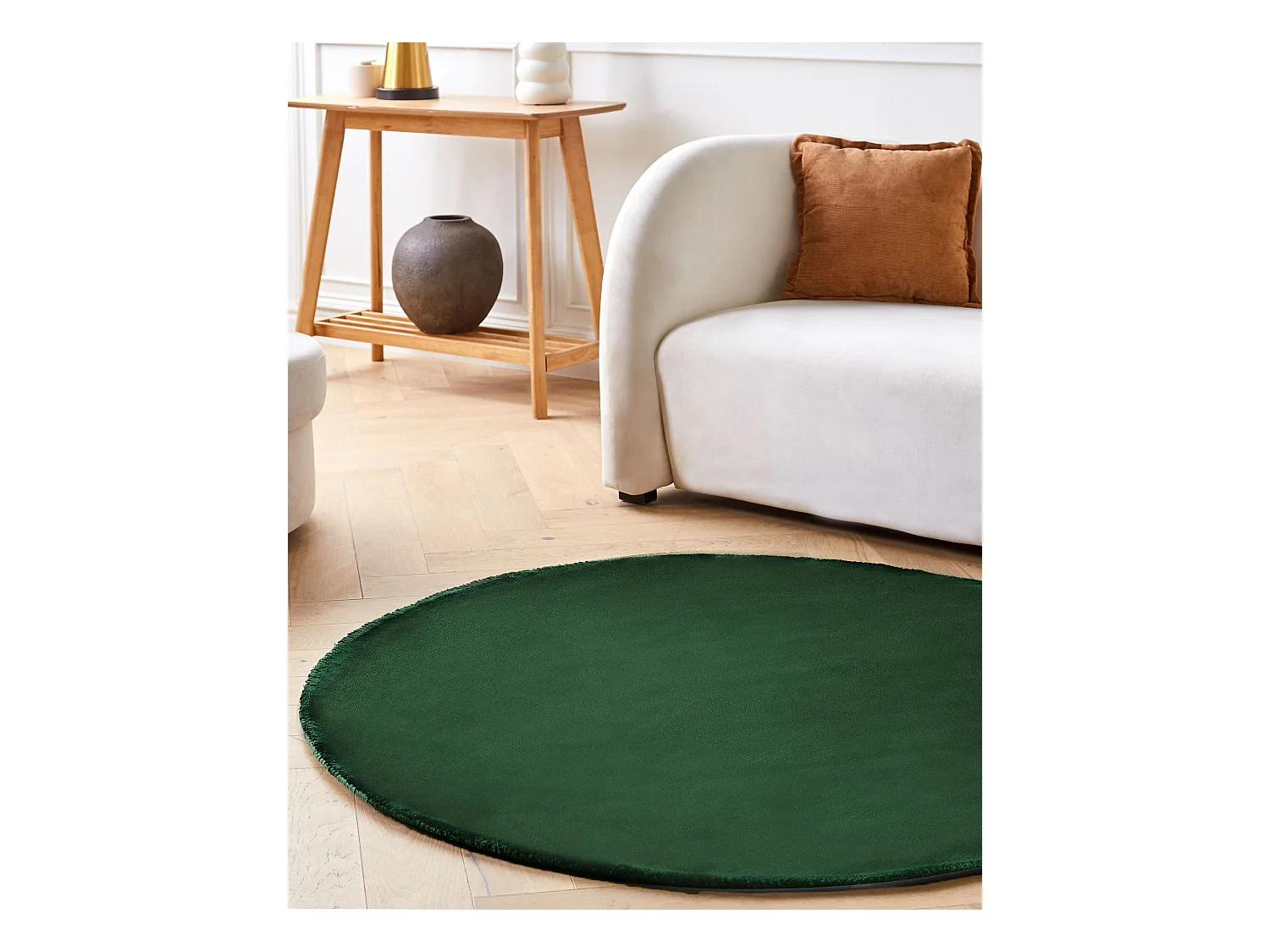 Teppich dunkelgrün ø 140 cm Kurzflor GESI II