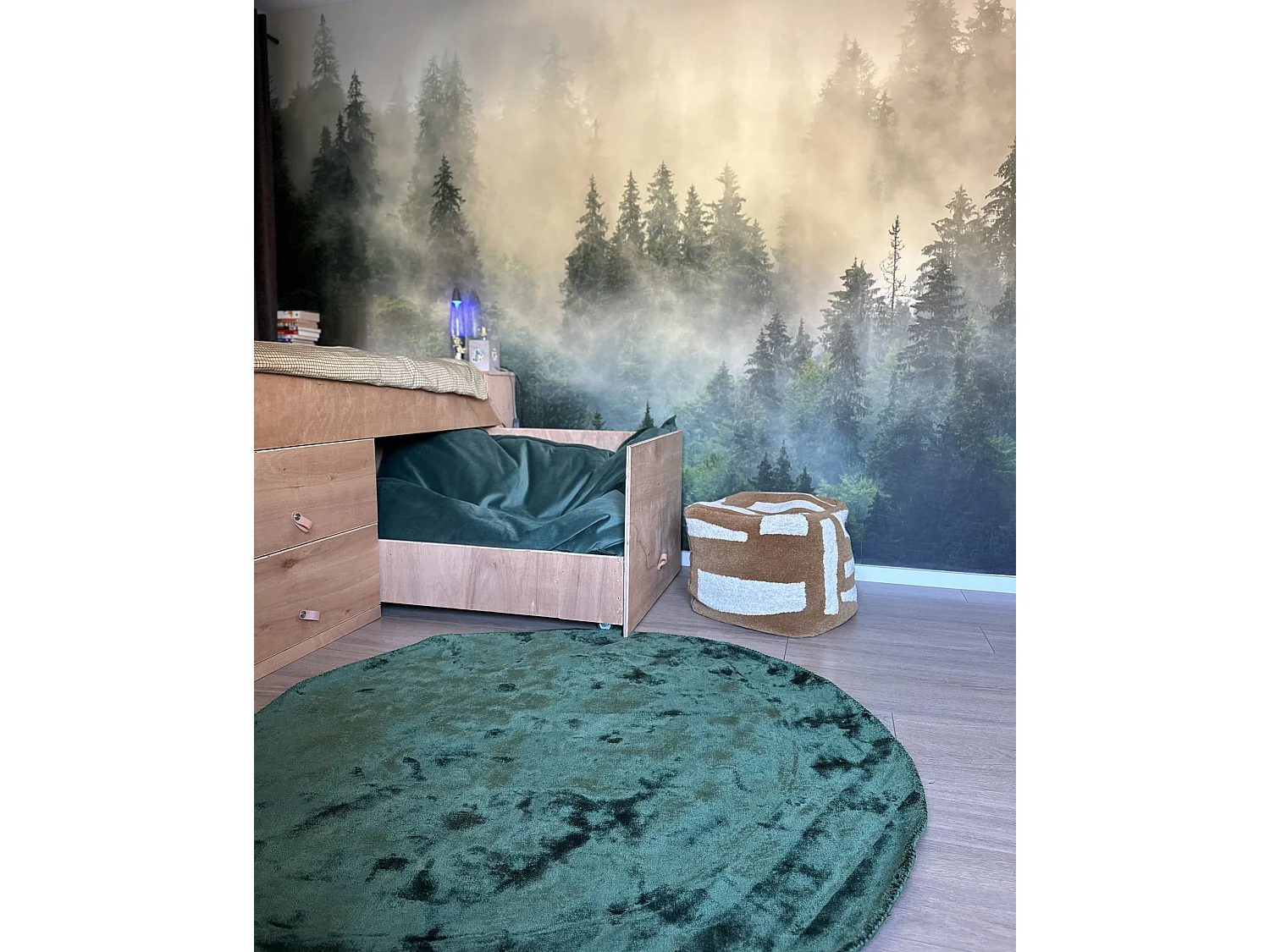 Teppich dunkelgrün ø 140 cm Kurzflor GESI II