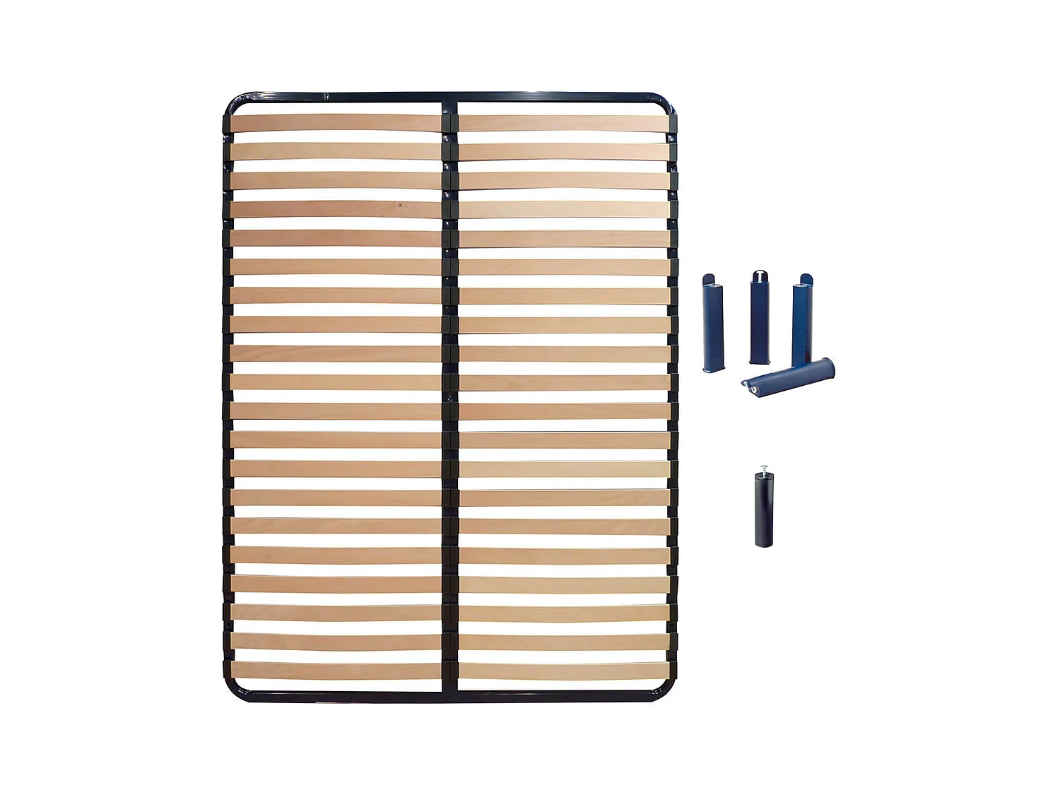 ALTOLATTES - Pack Sommier 2x20 Lattes 120x190cm + Pieds bleus + Pied central