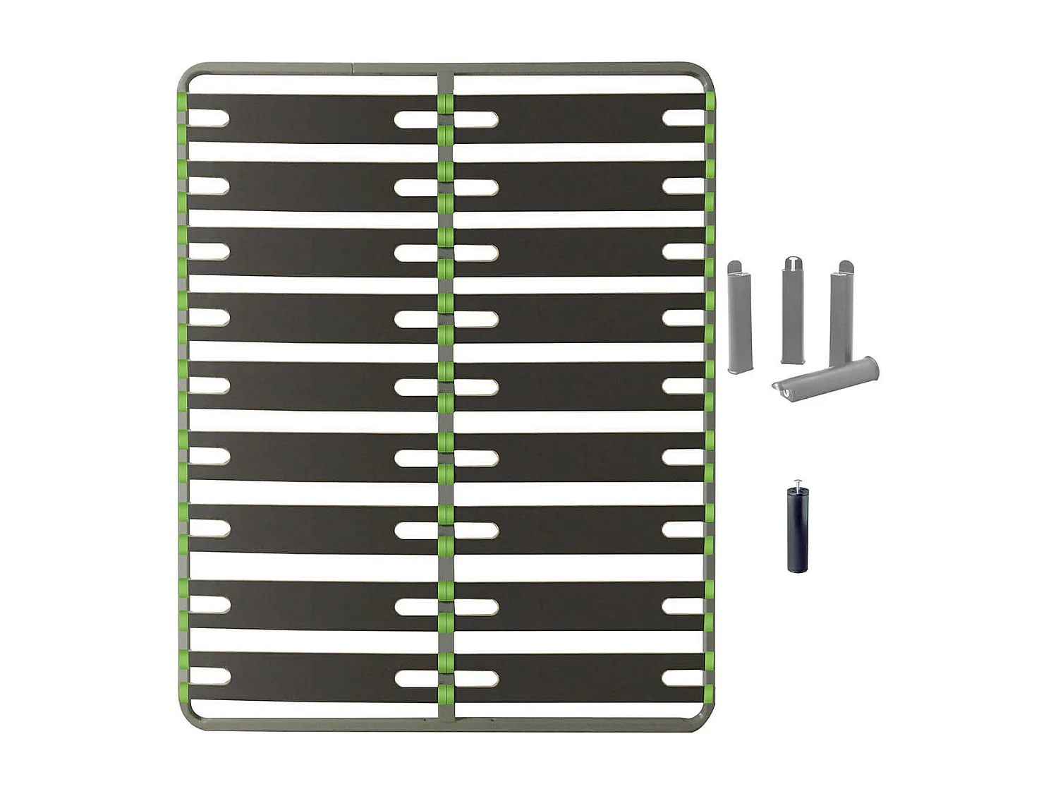 ALTOSENSO - Pack Sommier 2x9 Lattes 160x200cm + Pieds Gris + Pied Central