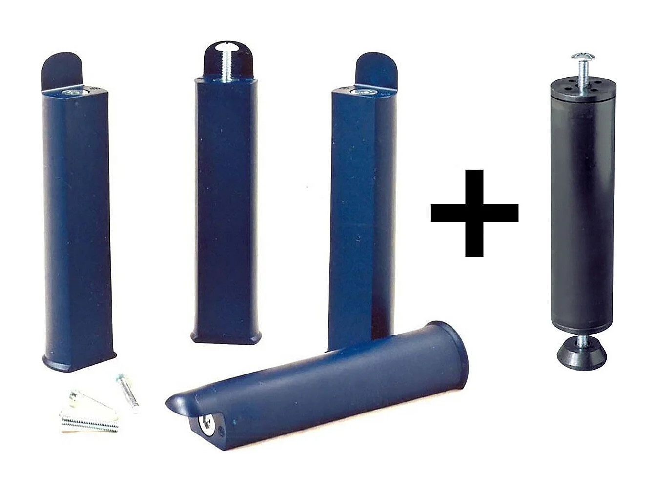 ALTOLATTES - Pack Sommier 2x20 Lattes 140x200cm + Pieds bleus + Pied central