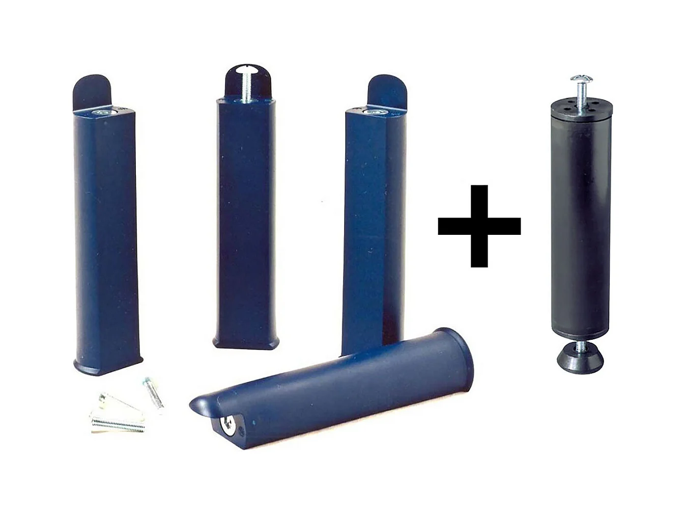 ALTOLATTES - Pack Sommier 2x20 Lattes 140x200cm + Pieds bleus + Pied central