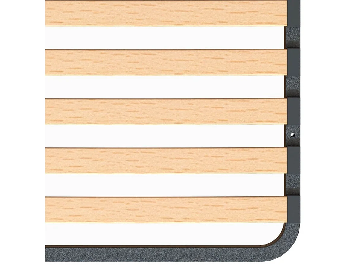 ALTOZONE - Pack Sommier 16 Lattes 90x200cm + Pieds Gris