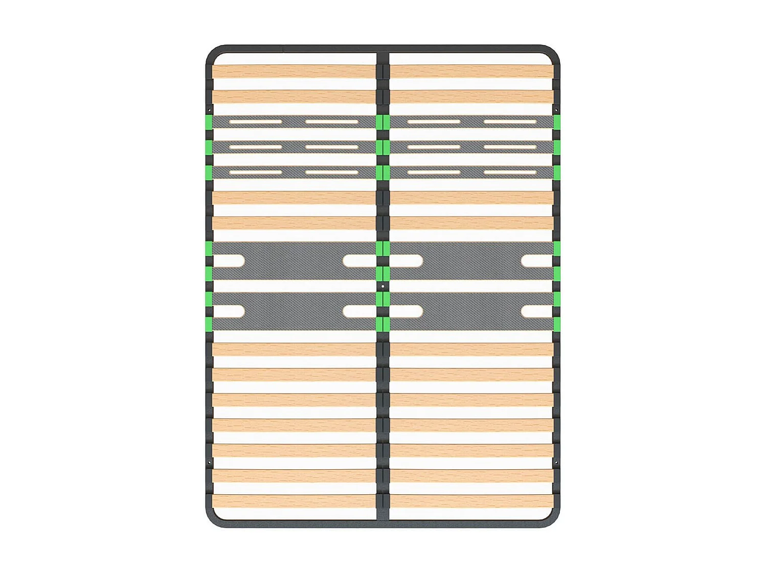 ALTOZONE - Pack Sommier 2x16 Lattes 140x190cm + Pieds Gris + Pied Central