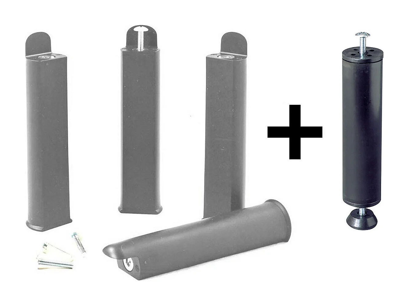 ALTOZONE - Pack Sommier 2x16 Lattes 140x190cm + Pieds Gris + Pied Central