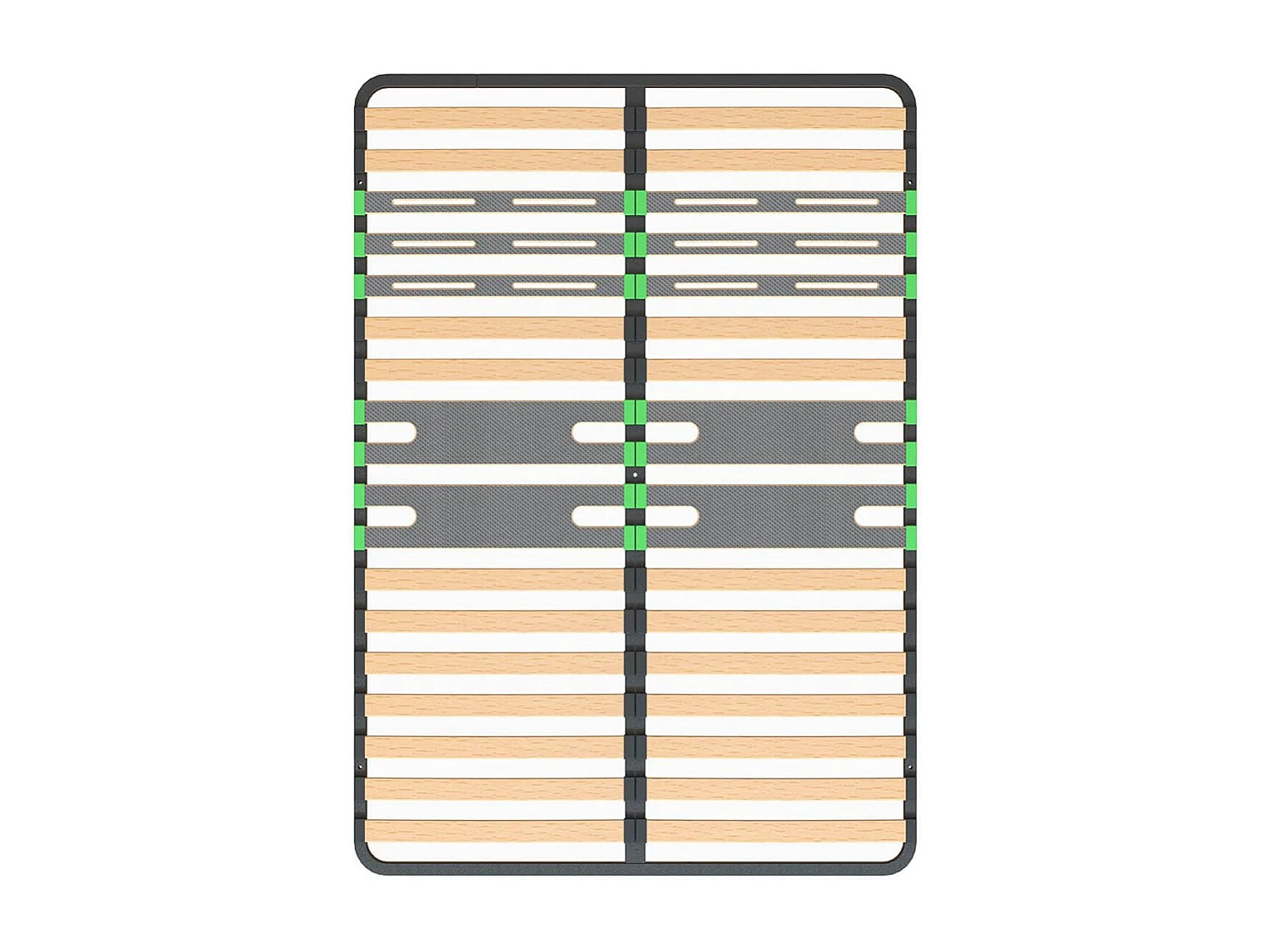 ALTOZONE - Pack Sommier 2x16 Lattes 120x190cm + Pieds Gris + Pied Central