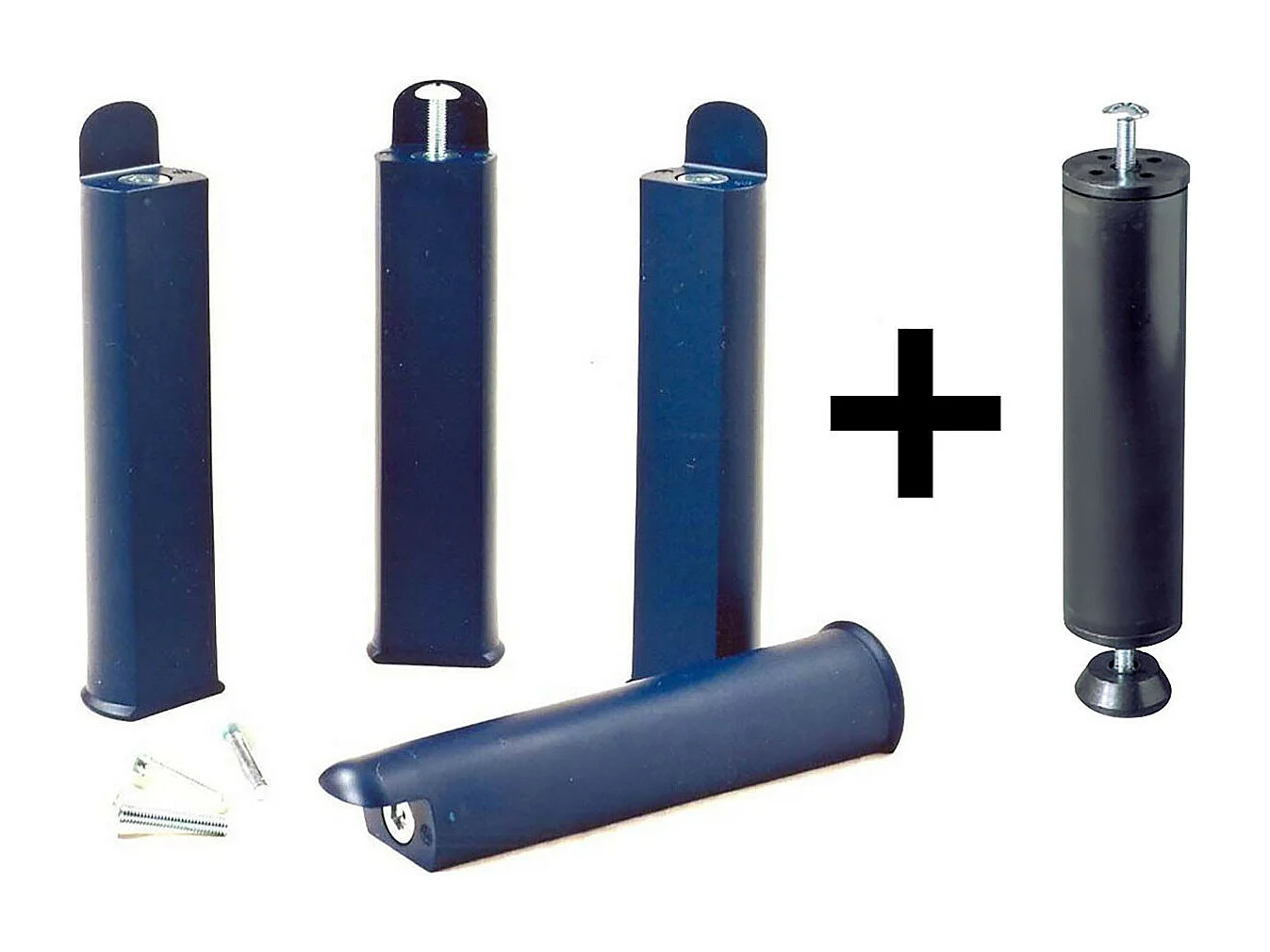 ALTOLATTES - Pack Sommier 2x20 Lattes 140x190cm + Pieds bleus + Pied central