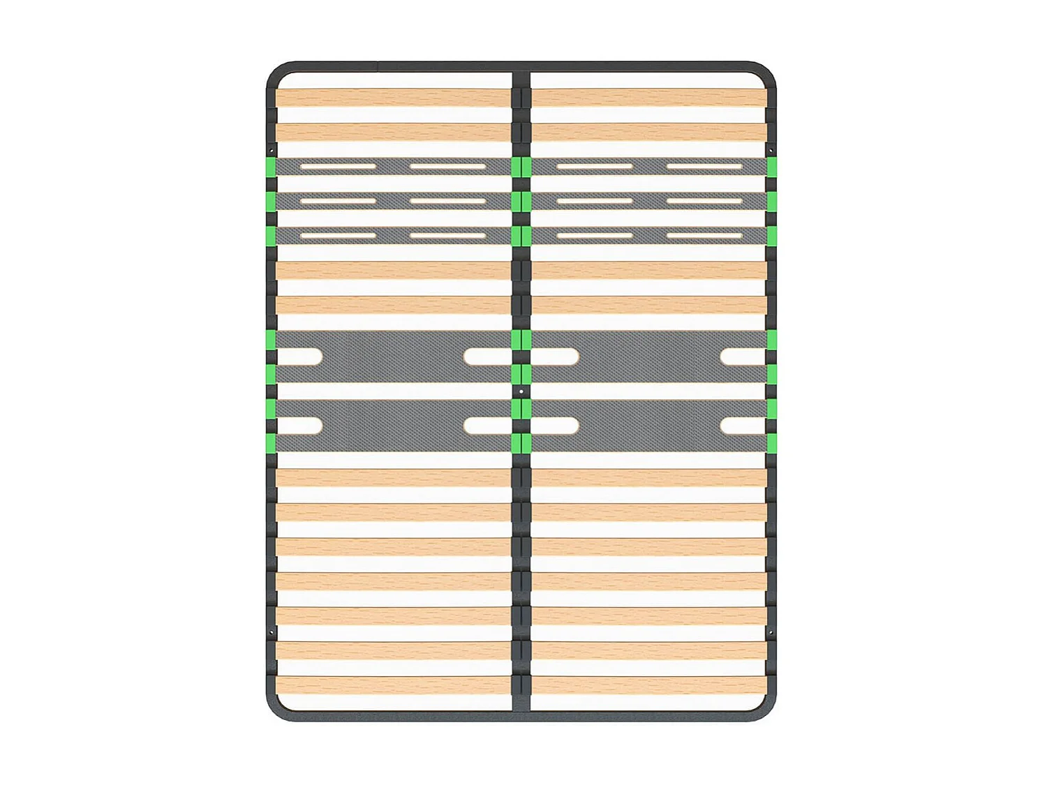 ALTOZONE - Pack Sommier 2x16 Lattes 140x200cm + Pieds Gris + Pied Central