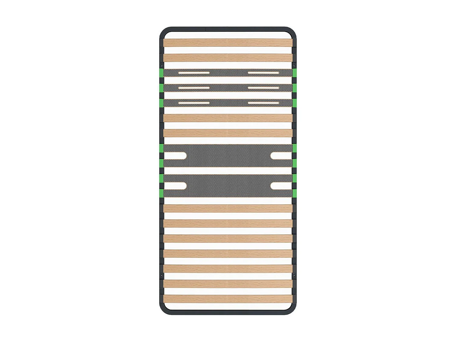 ALTOZONE - Pack Sommier 16 Lattes 90x190cm + Pieds Gris