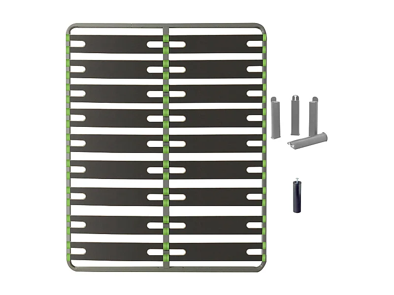 ALTOSENSO - Pack Sommier 2x9 Lattes 140x190cm + Pieds Gris + Pied Central