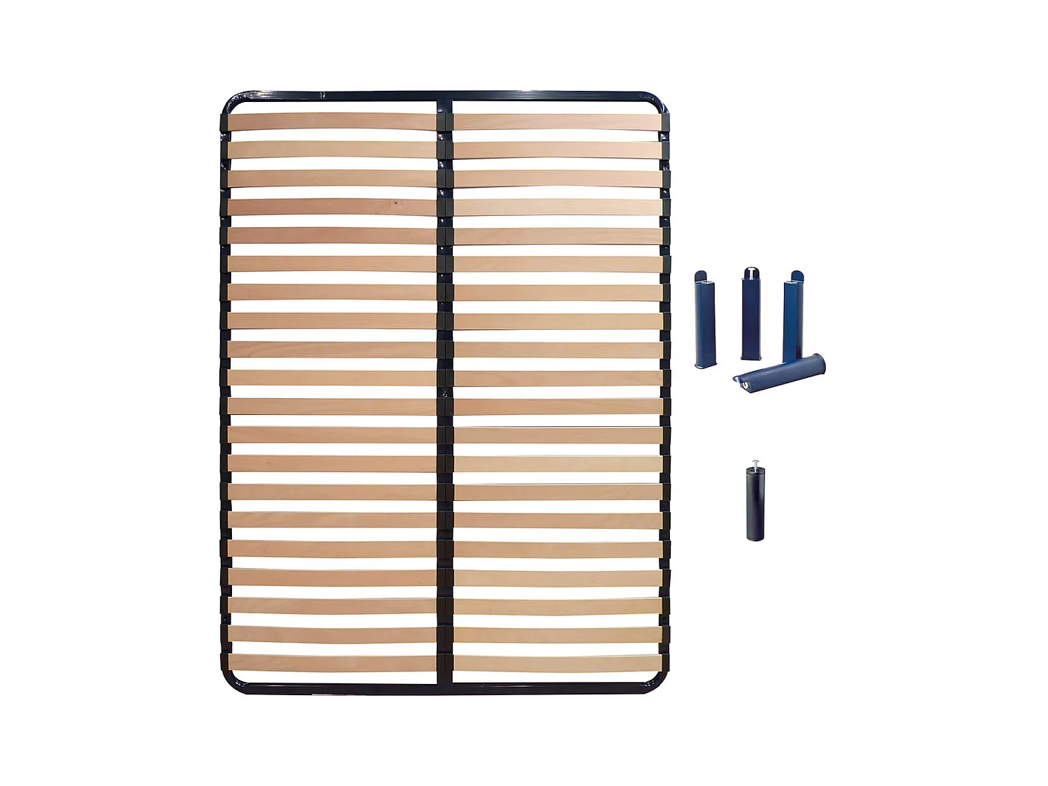 ALTOLATTES - Pack Sommier 2x20 Lattes 160x200cm + Pieds bleus + Pied central