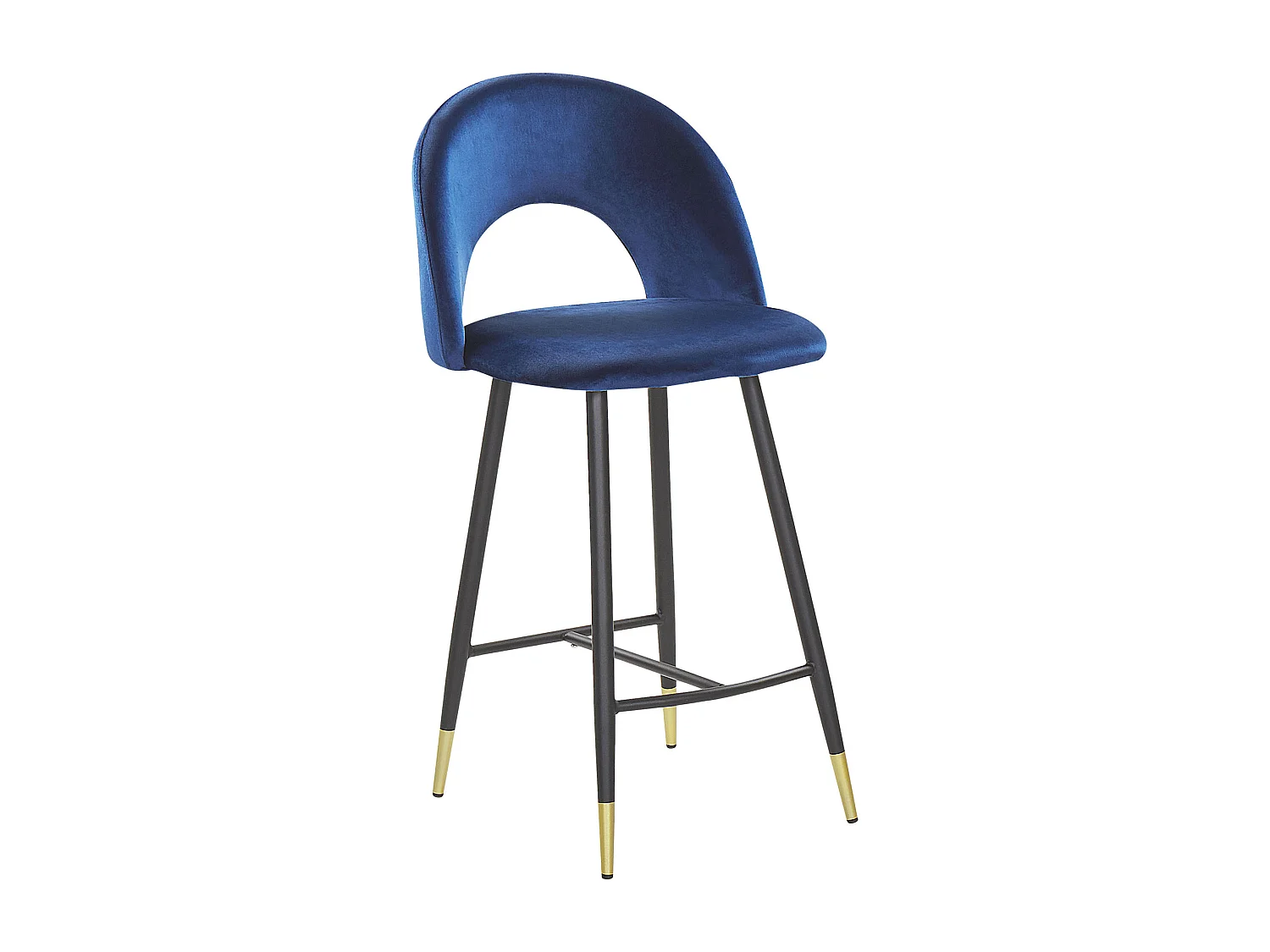Lot de 2 chaises de bar FALTON Velours Bleu