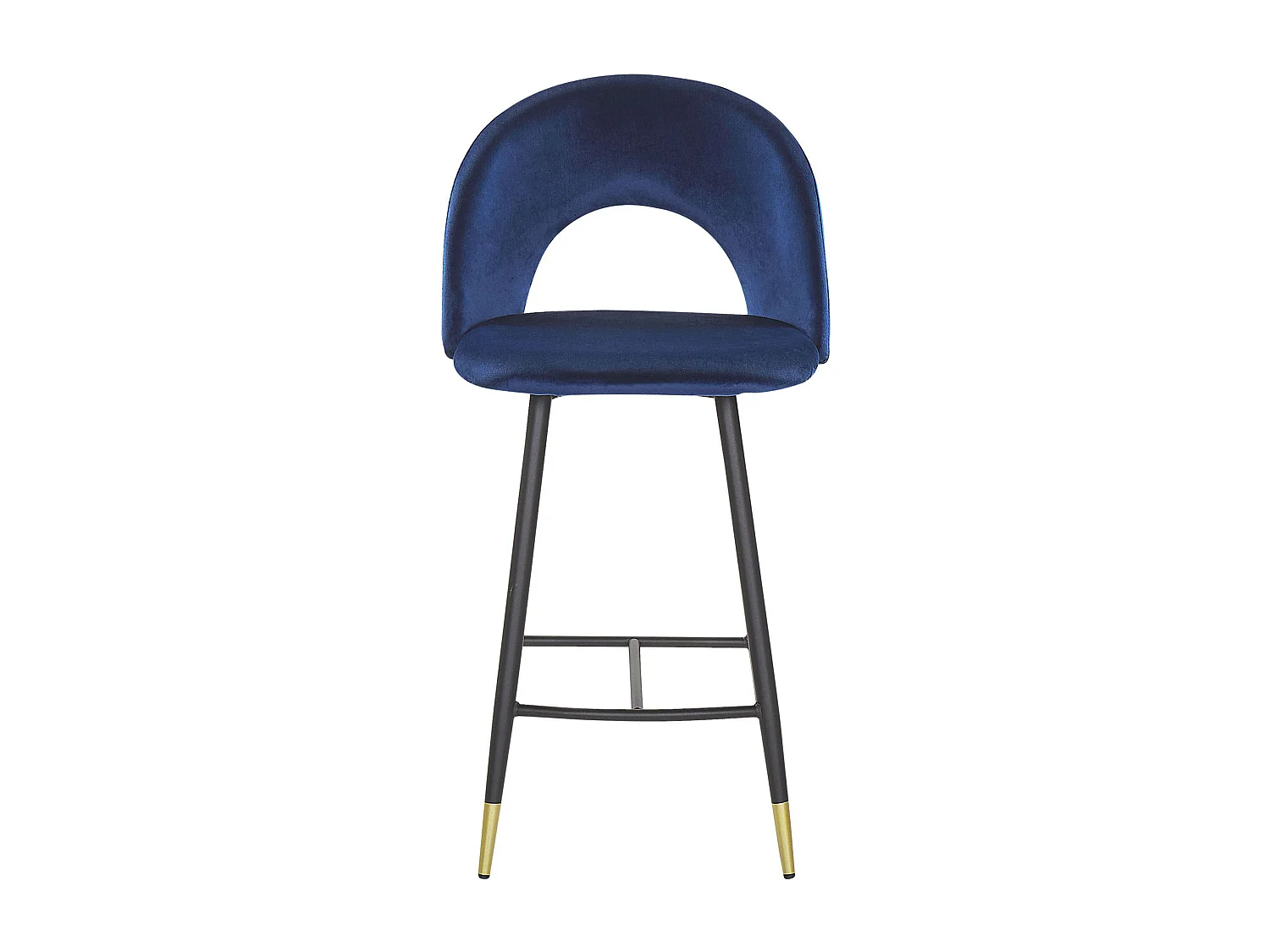 Lot de 2 chaises de bar FALTON Velours Bleu