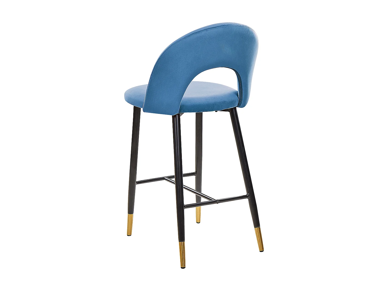 Lot de 2 chaises de bar FALTON Velours Bleu