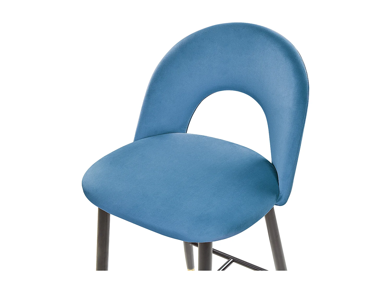 Lot de 2 chaises de bar FALTON Velours Bleu