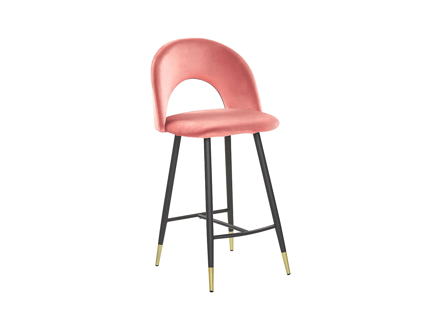 Set van 2 barstoelen FALTON Fluweel Koraalrood