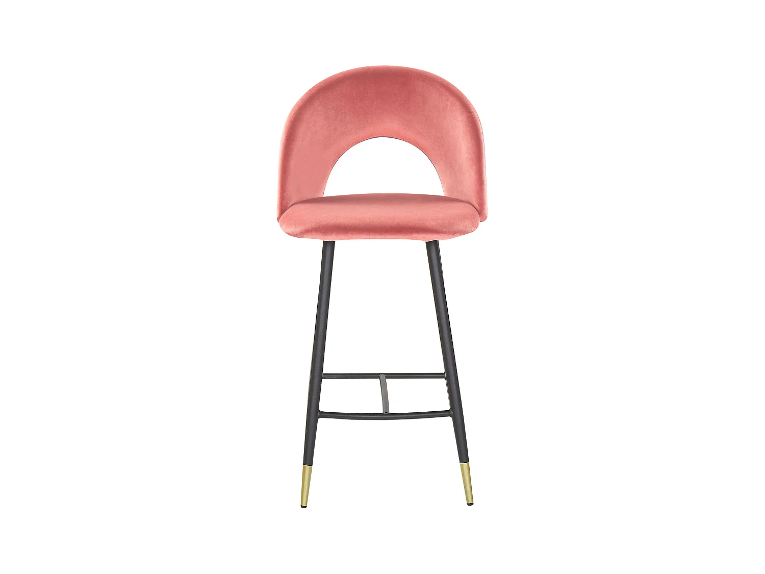 Set van 2 barstoelen FALTON Fluweel Koraalrood