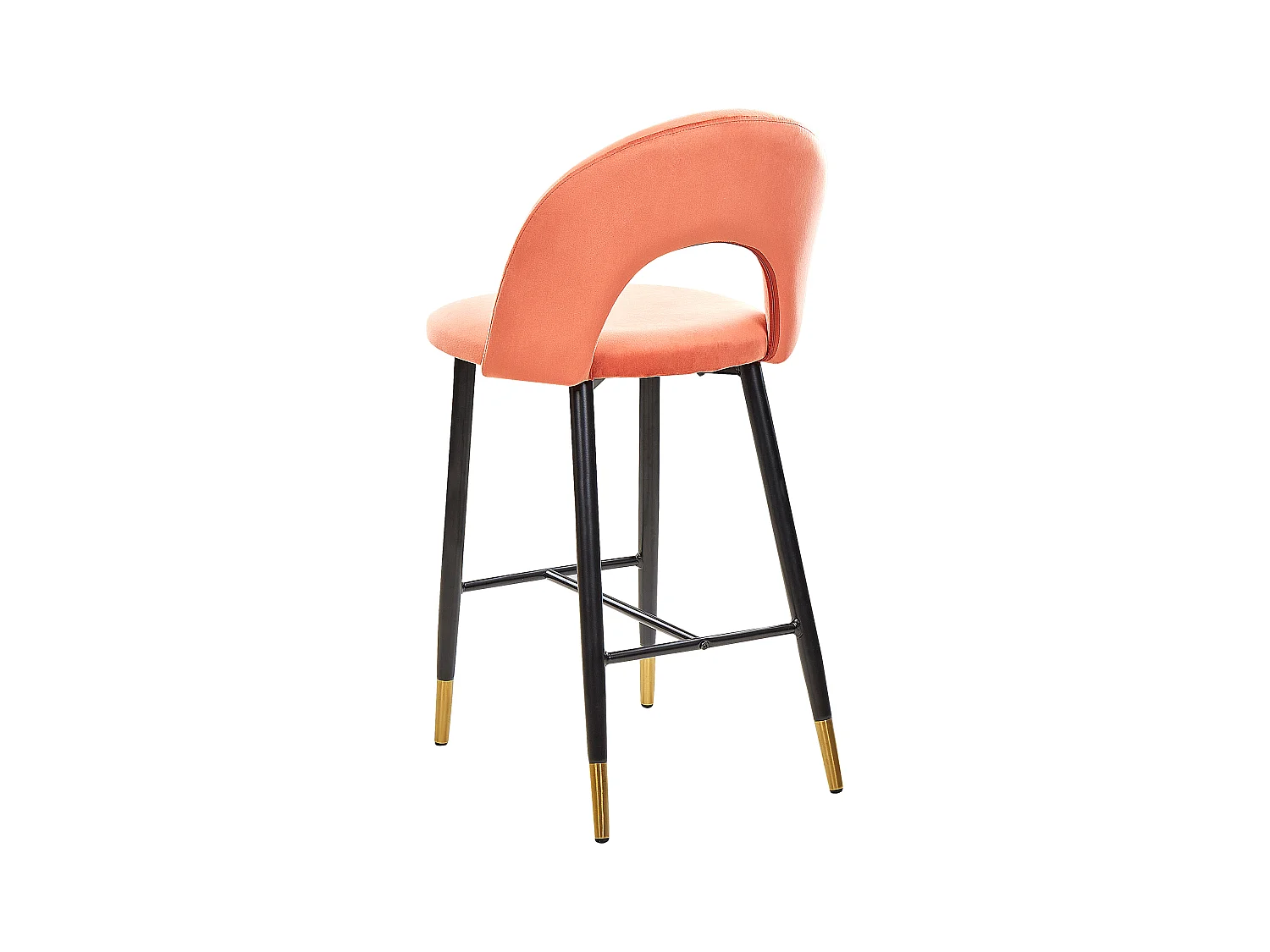 Set van 2 barstoelen FALTON Fluweel Koraalrood