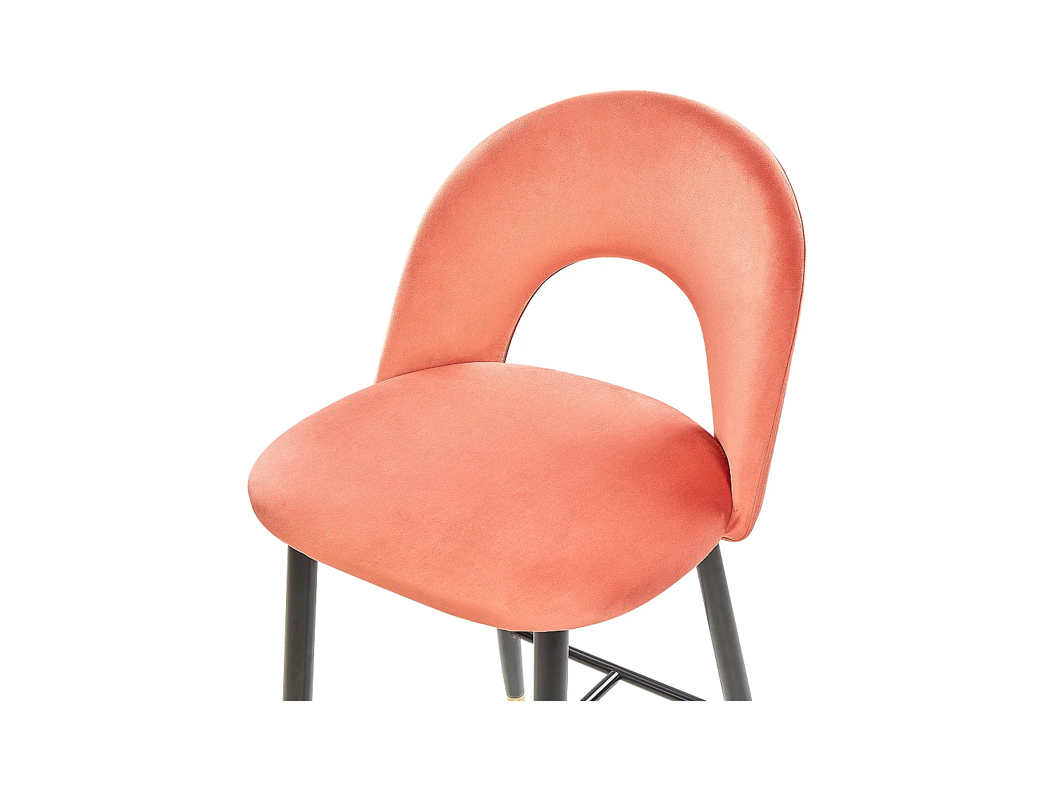 Set van 2 barstoelen FALTON Fluweel Koraalrood