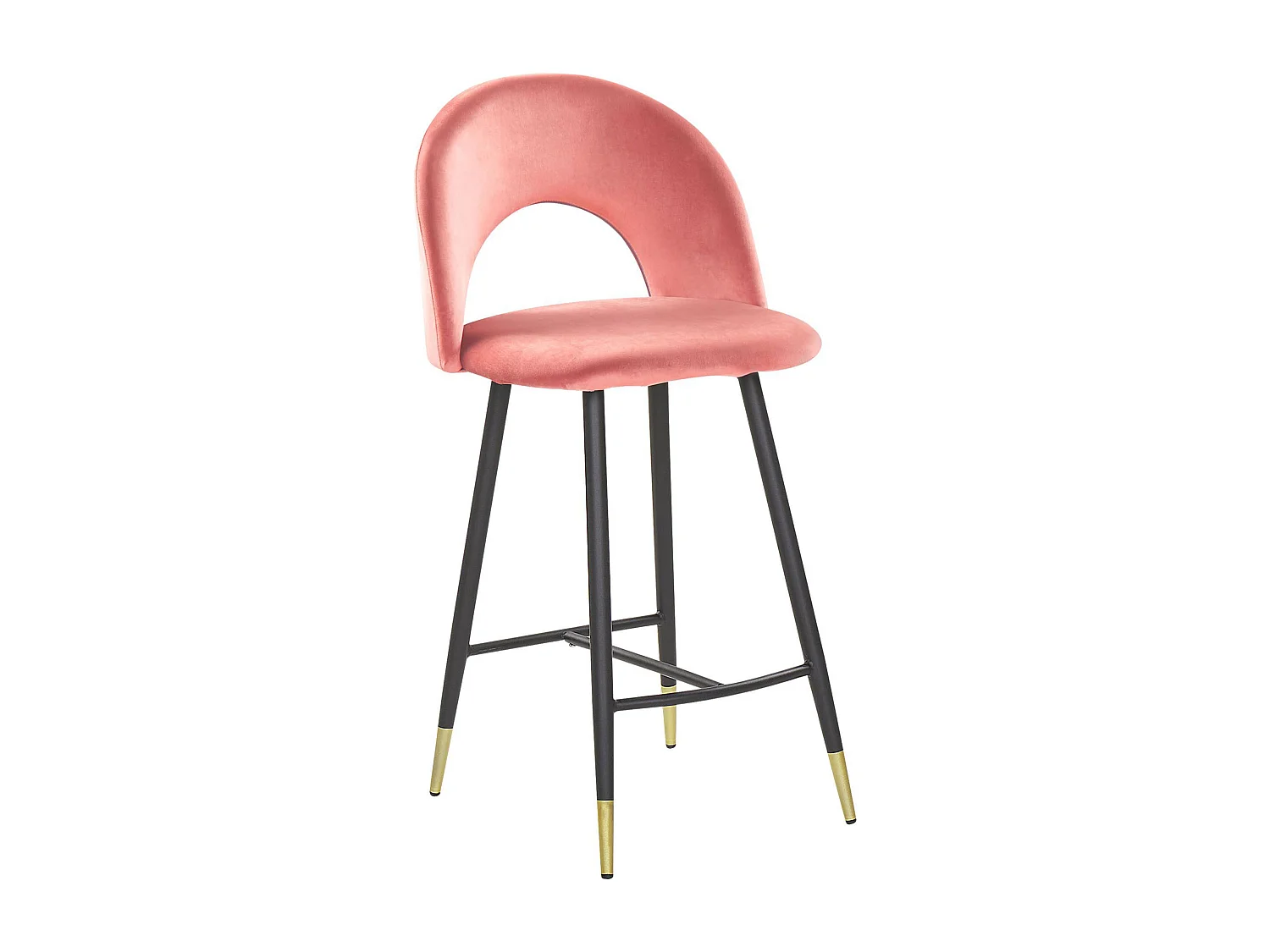 Lot de 2 chaises de bar FALTON Velours Corail