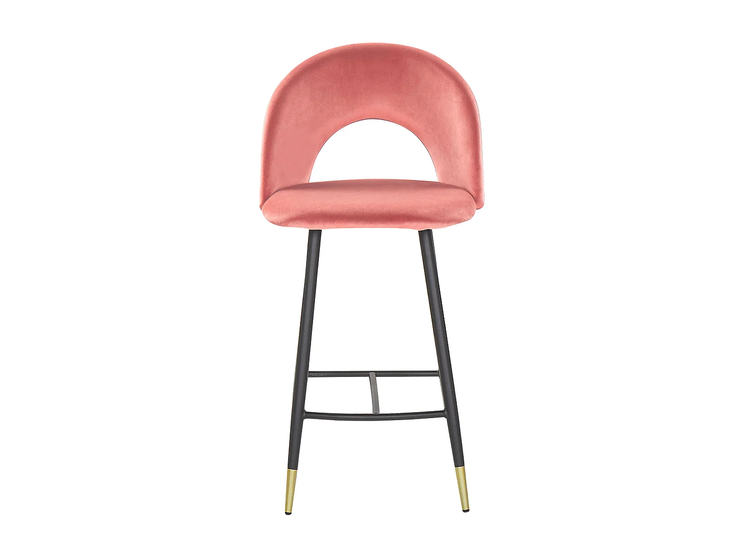 Lot de 2 chaises de bar FALTON Velours Corail