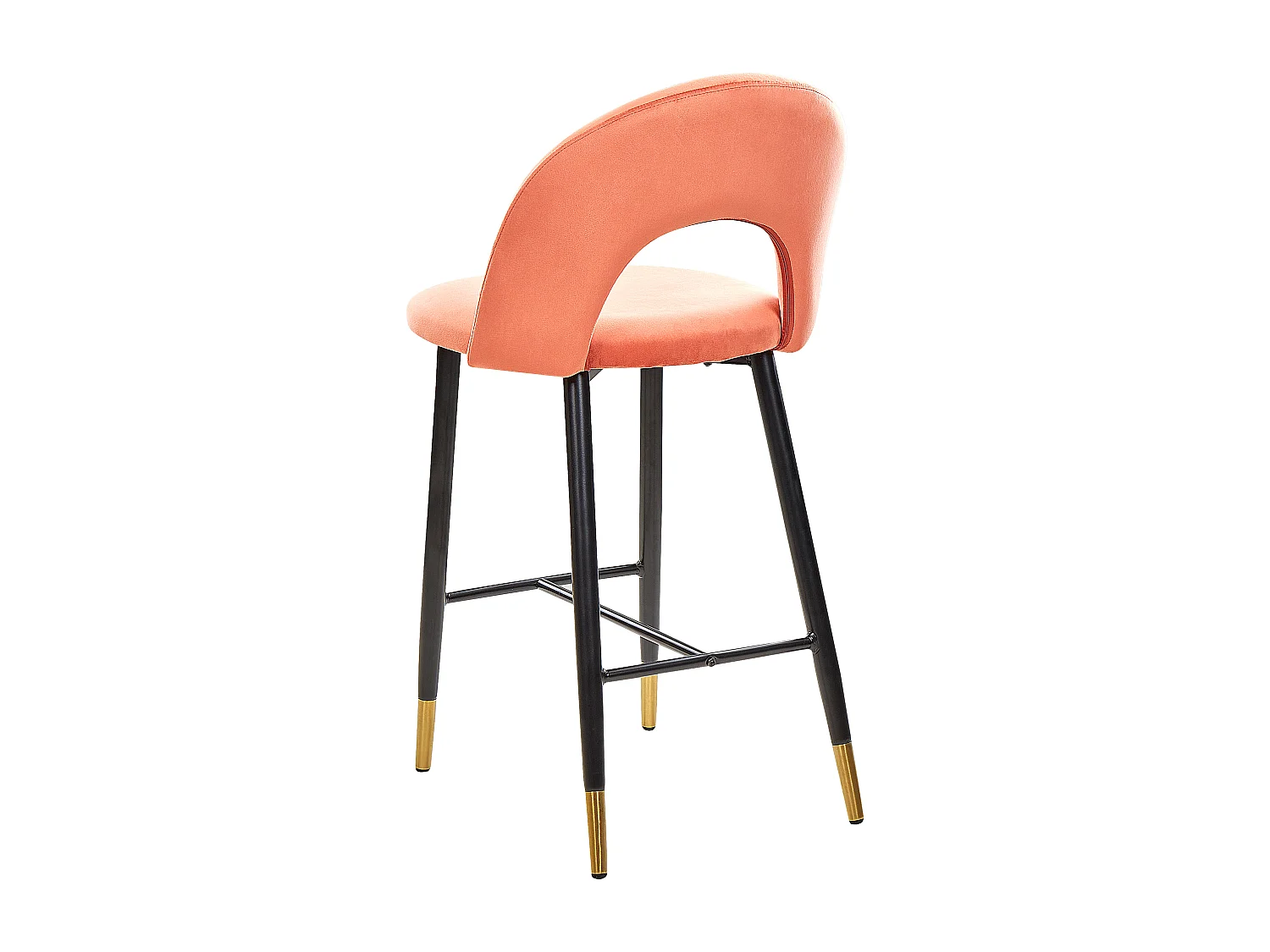 Lot de 2 chaises de bar FALTON Velours Corail