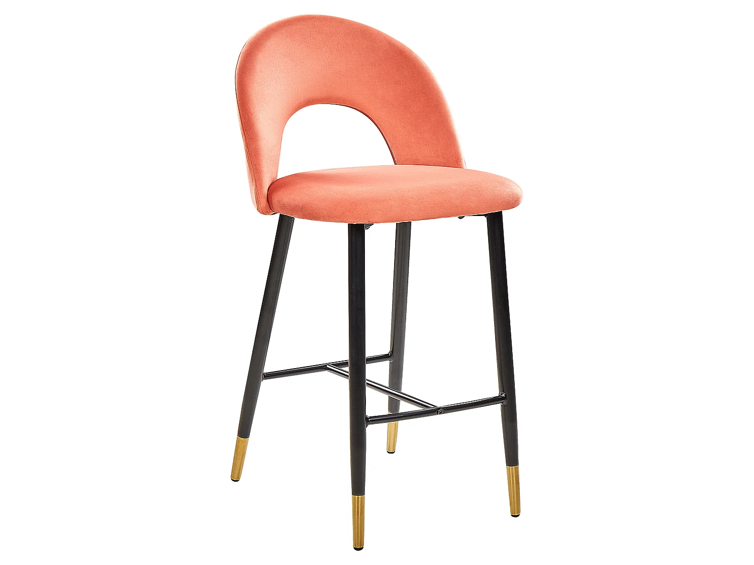 Lot de 2 chaises de bar FALTON Velours Corail