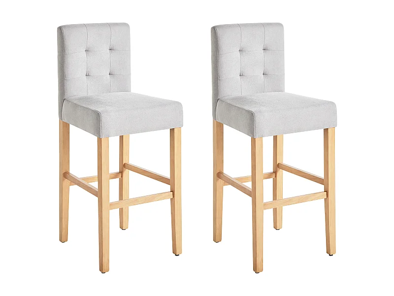 Lot de 2 chaises de bar MADISON Gris