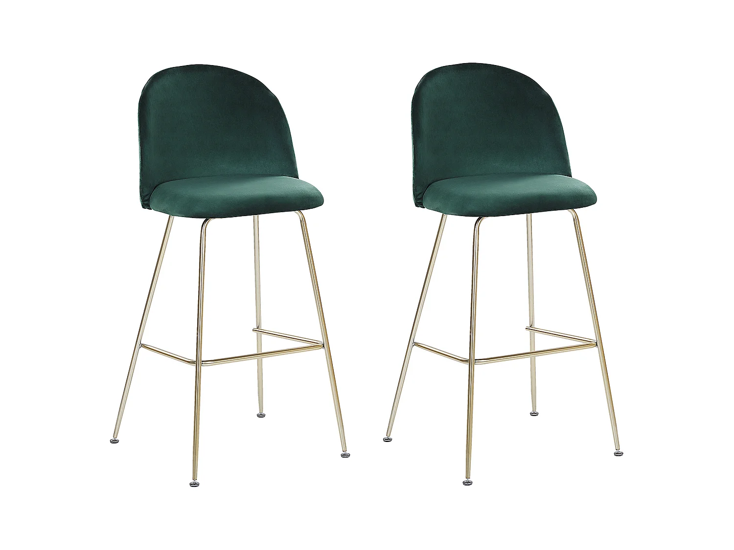 Lot de 2 chaises de bar ARCOLA Velours Vert émeraude