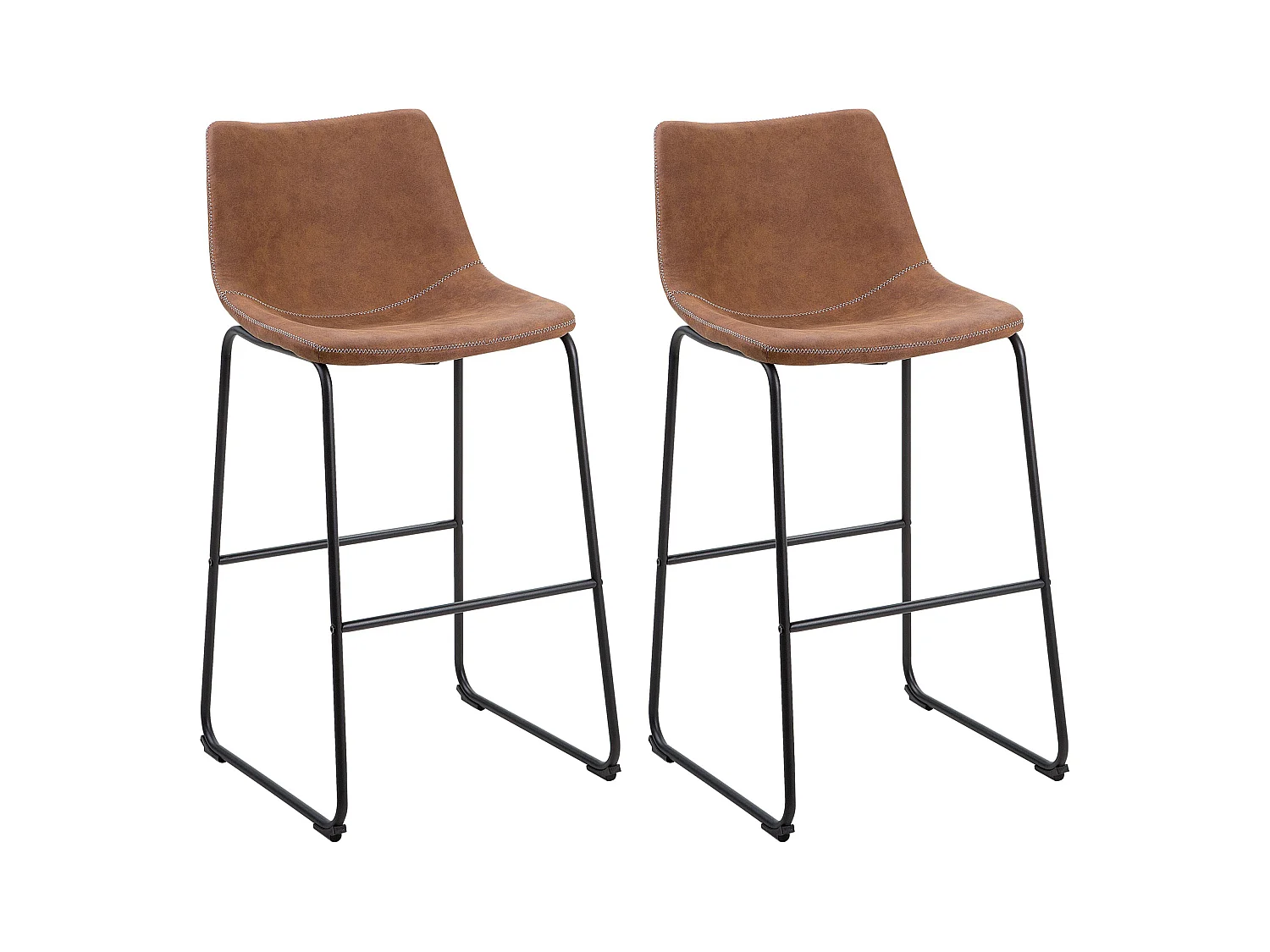 Lot de 2 chaises de bar FRANKS Marron doré