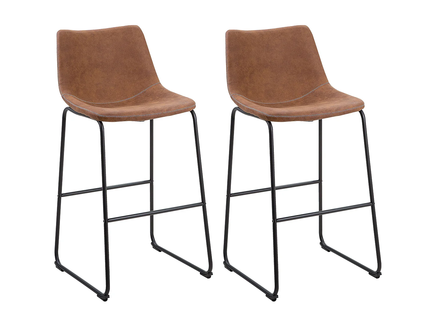 Lot de 2 chaises de bar FRANKS Marron doré