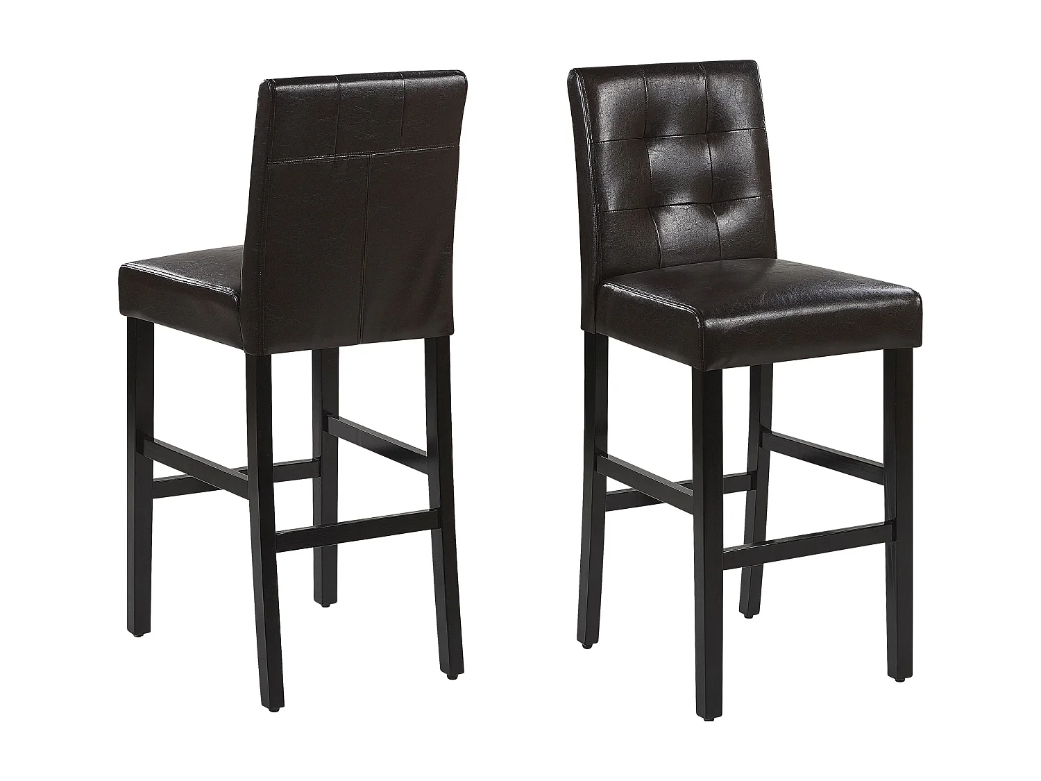 Lot de 2 chaises de bar MADISON Cuir PU Marron