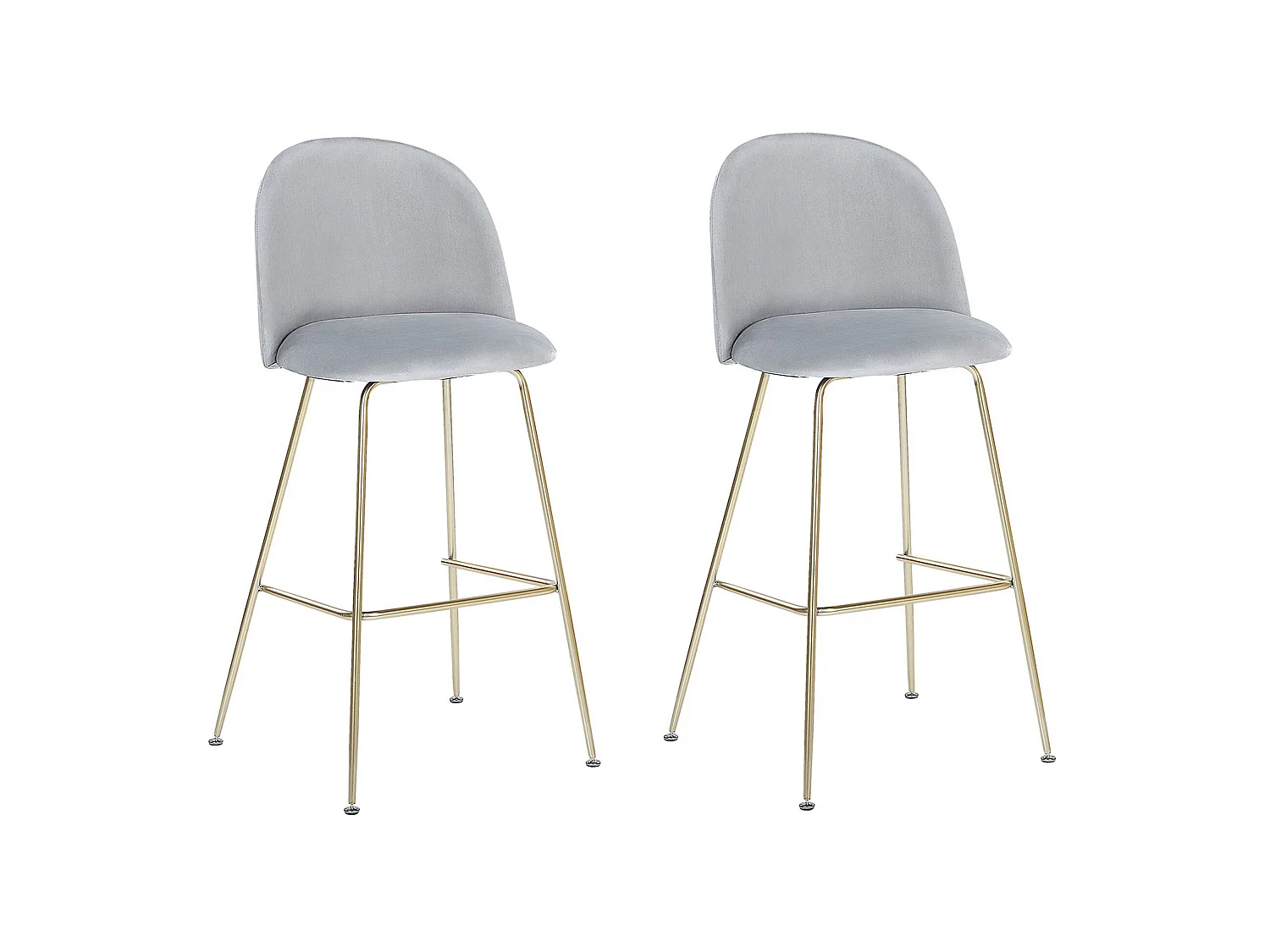 Lot de 2 chaises de bar ARCOLA Velours Gris clair