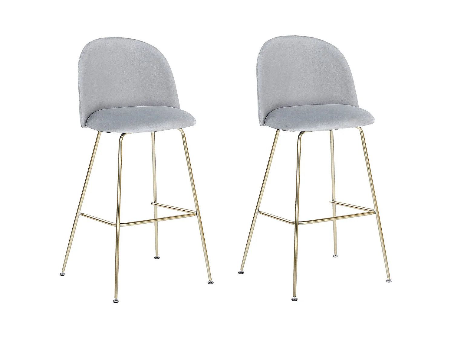 Set di 2 sedie alte ARCOLA Velluto Grigio chiaro