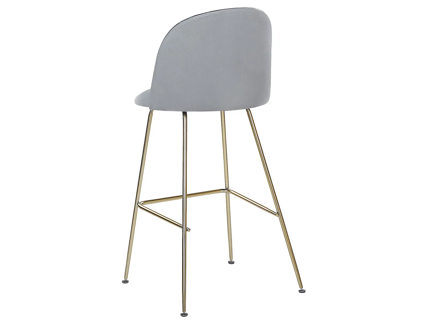 Conjunto de 2 bancos de bar ARCOLA Veludo Cinzento claro