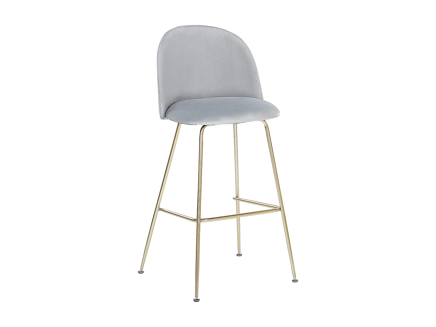 Lot de 2 chaises de bar ARCOLA Velours Gris clair