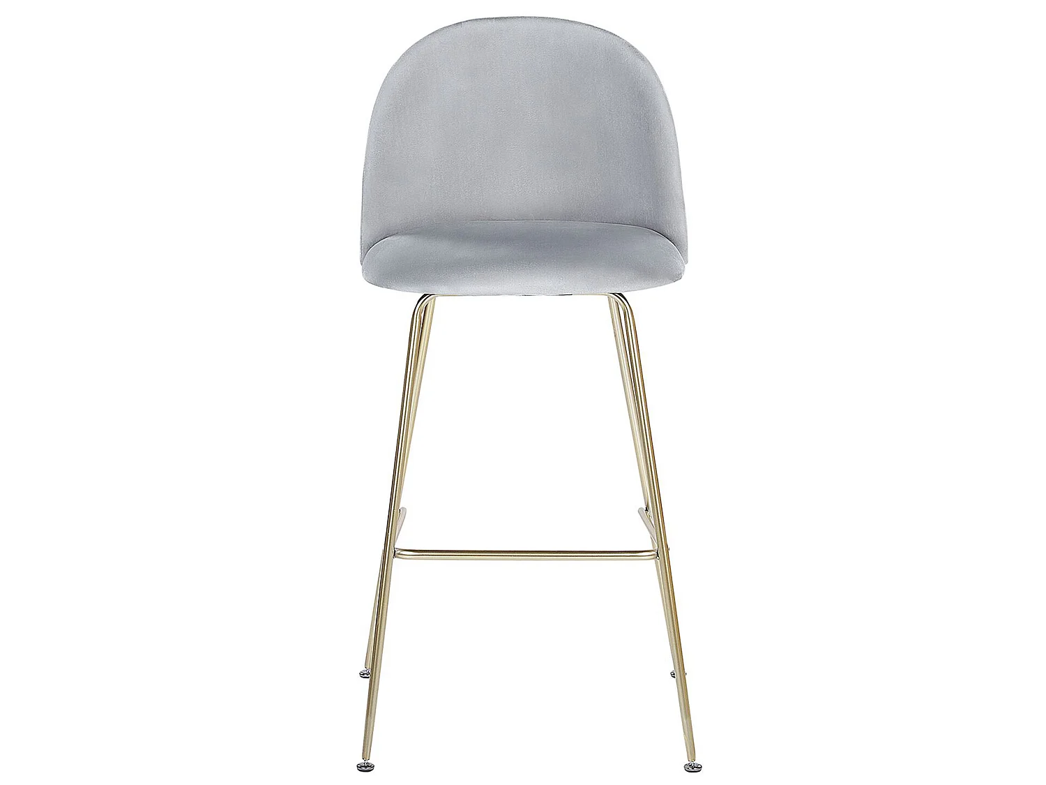 Set of 2 Bar Chairs ARCOLA Velvet Light Grey