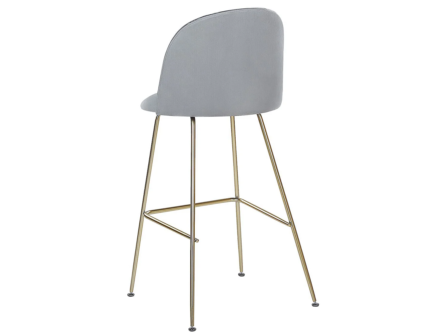 Set of 2 Bar Chairs ARCOLA Velvet Light Grey