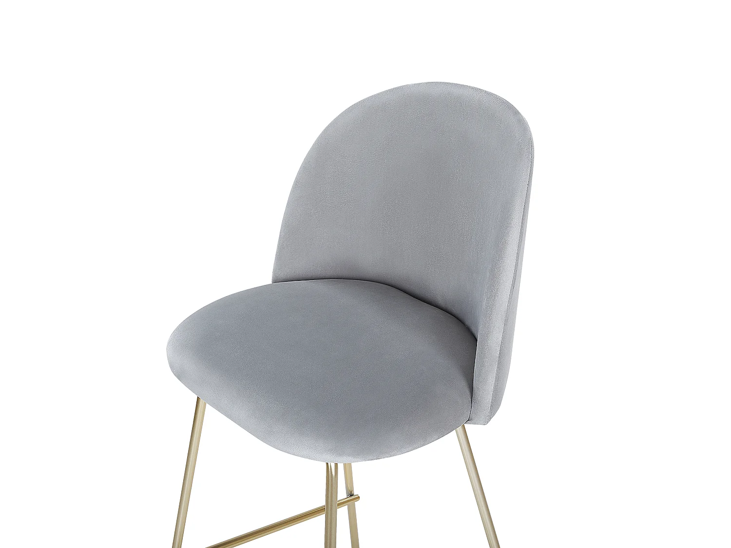 Set of 2 Bar Chairs ARCOLA Velvet Light Grey