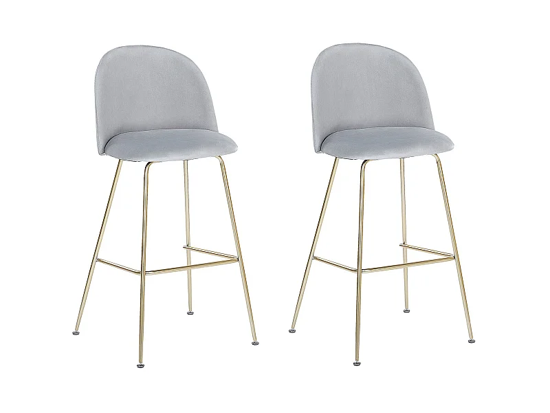 Set di 2 sedie alte ARCOLA Velluto Grigio chiaro