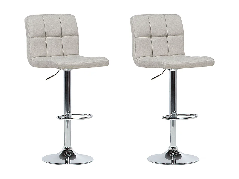 Lot de 2 chaises de bar MARION Beige clair