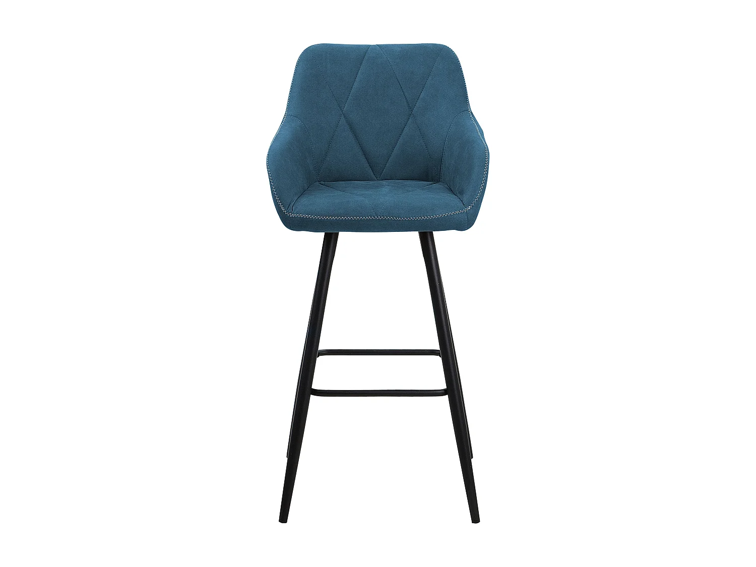 Barstuhl 2er Set Seeblau in modernem Look Polsterbezug Barhocker Darien