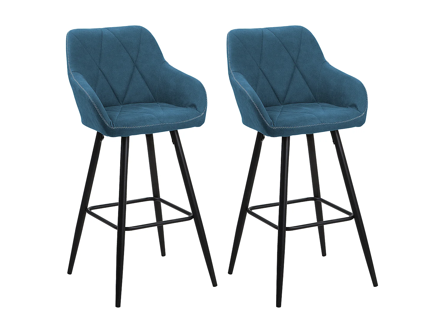 Lot de 2 chaises de bar DARIEN Bleu azur
