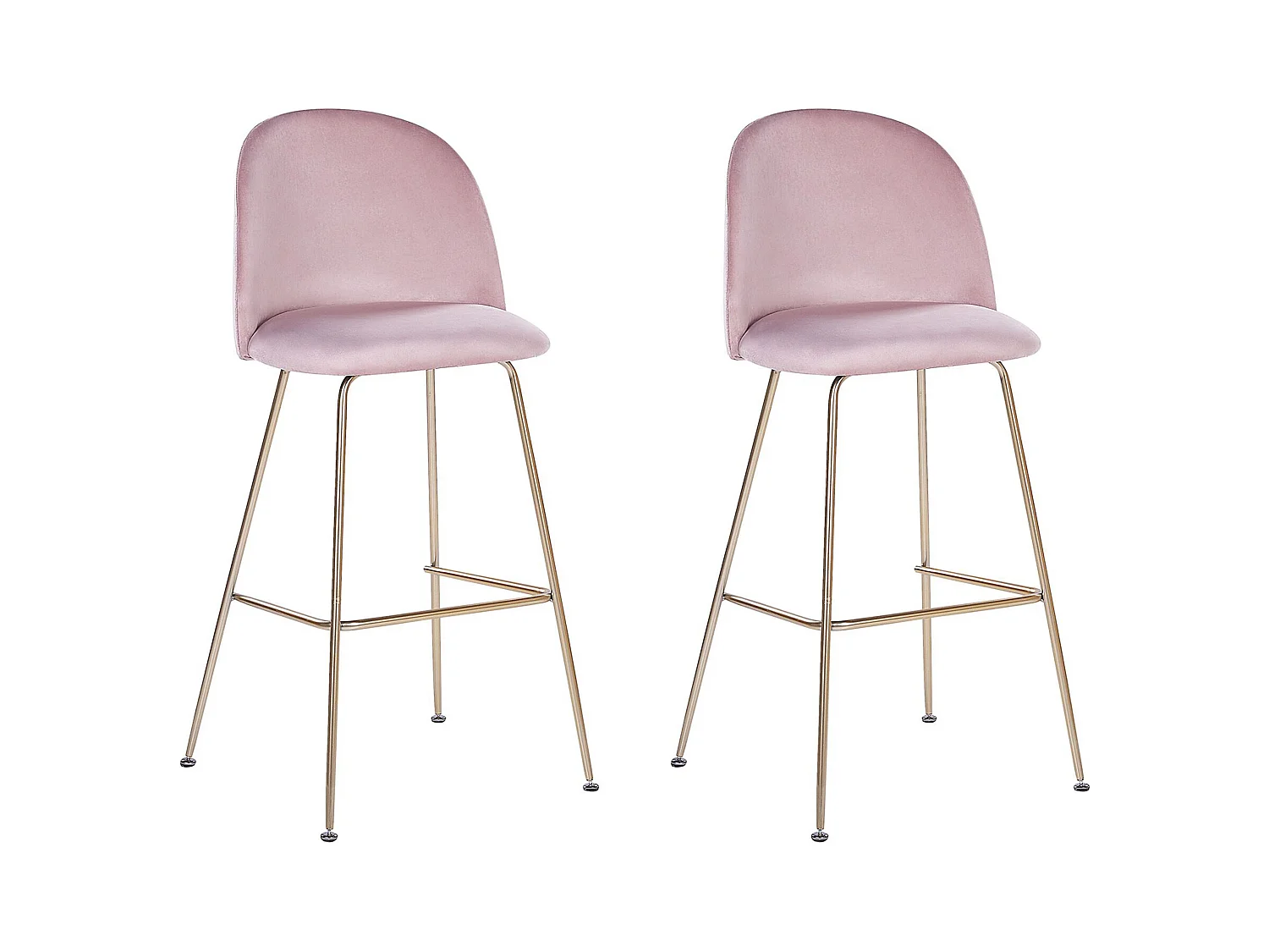 Lot de 2 chaises de bar ARCOLA Velours Rose