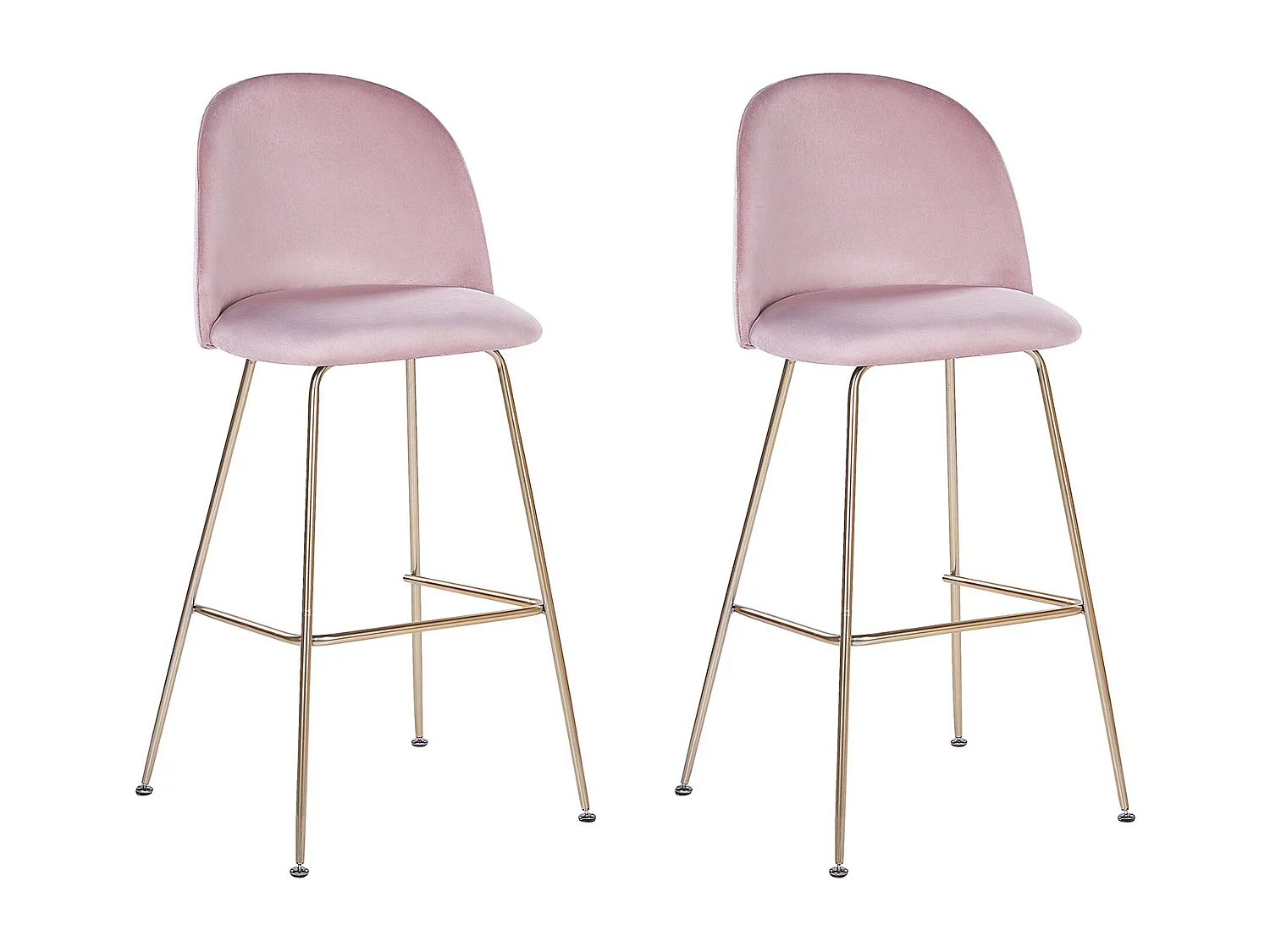 Lot de 2 chaises de bar ARCOLA Velours Rose