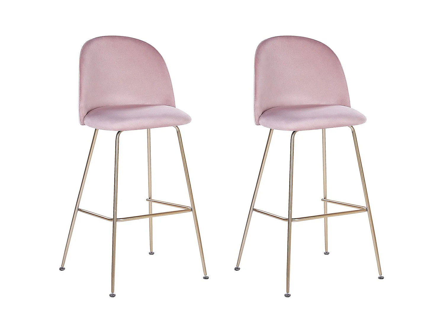 Lot de 2 chaises de bar ARCOLA Velours Rose