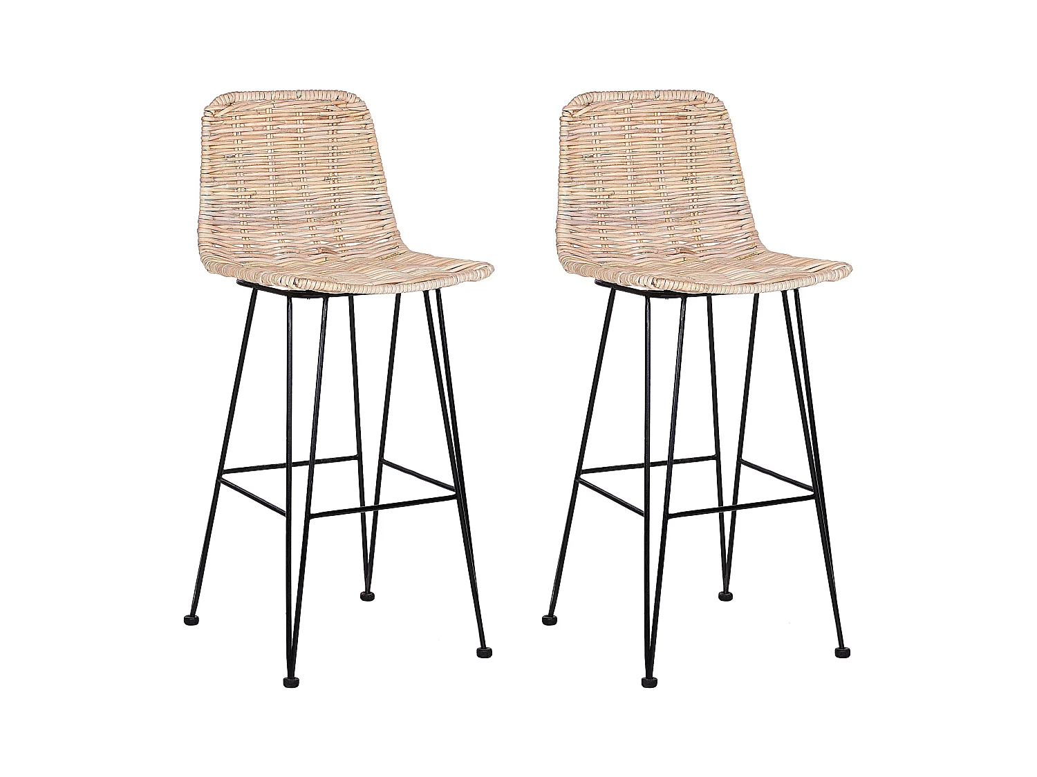 Set di 2 sedie alte CASSITA Rattan Naturale